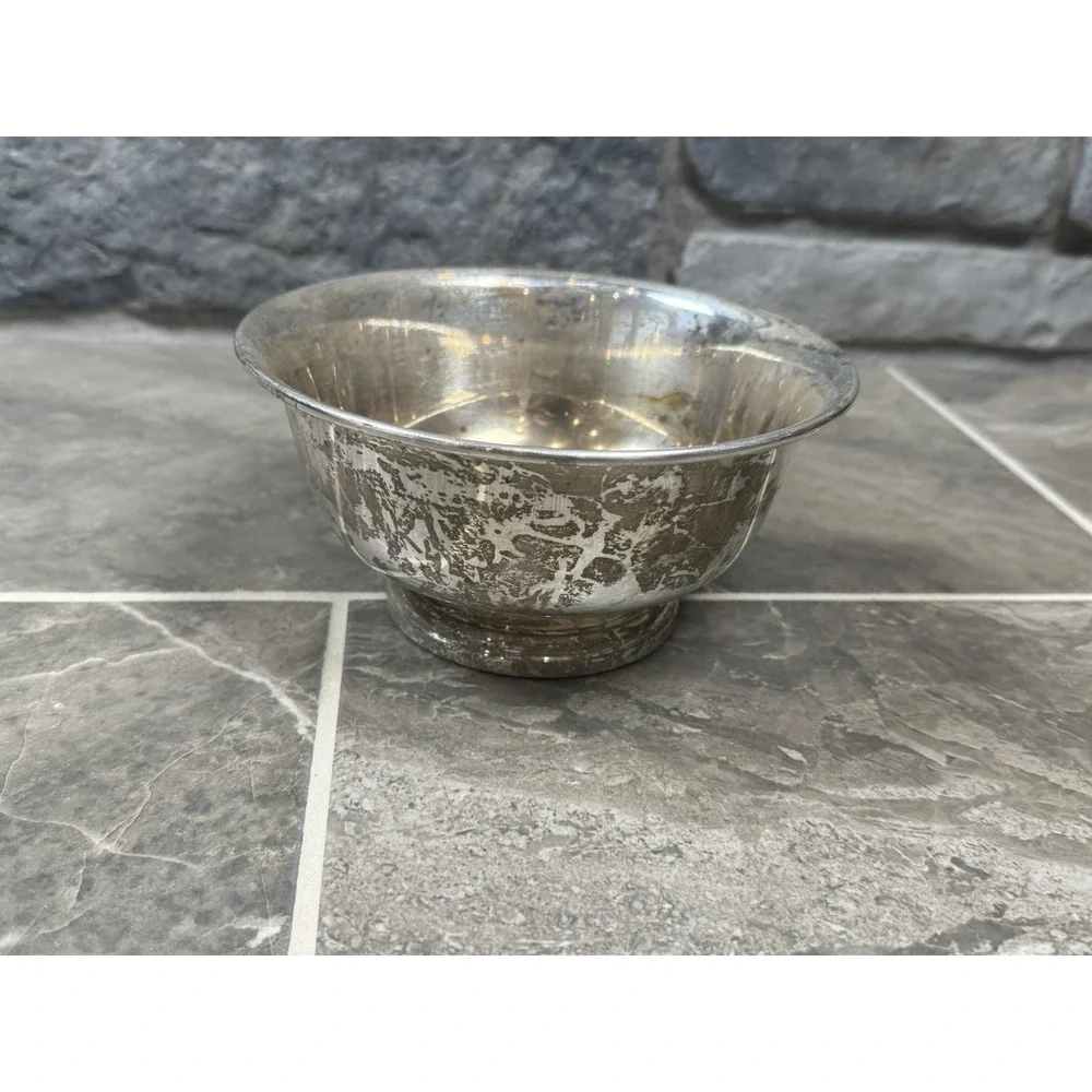 Vintage Art S. Co. Silver Plated Copper Bowl Pattern 57 Serving Dish Patina
